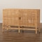 Baxton Studio Vivan Modern Bohemian Natural Brown Rattan and Mahogany Wood Storage Cabinet 228-13135-ZORO - alternate 10